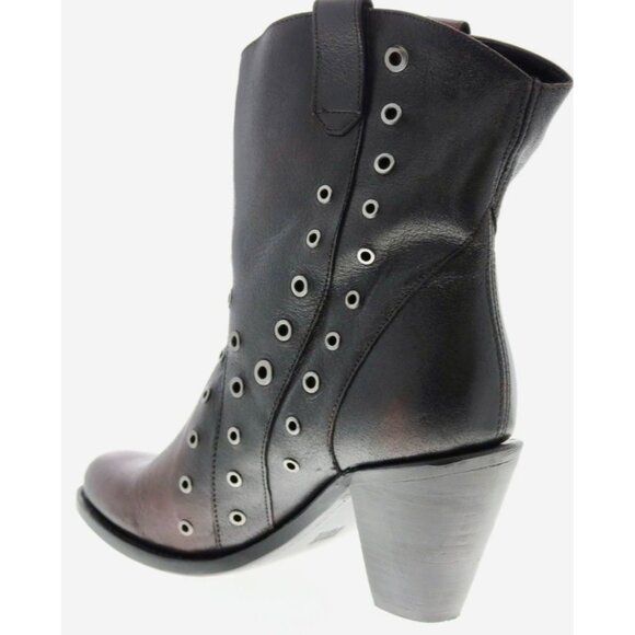 Frye Mustang Grommet Short Ankle Boots 7.5 Burgundy Ombre Leather Western Boots - Picture 7 of 14